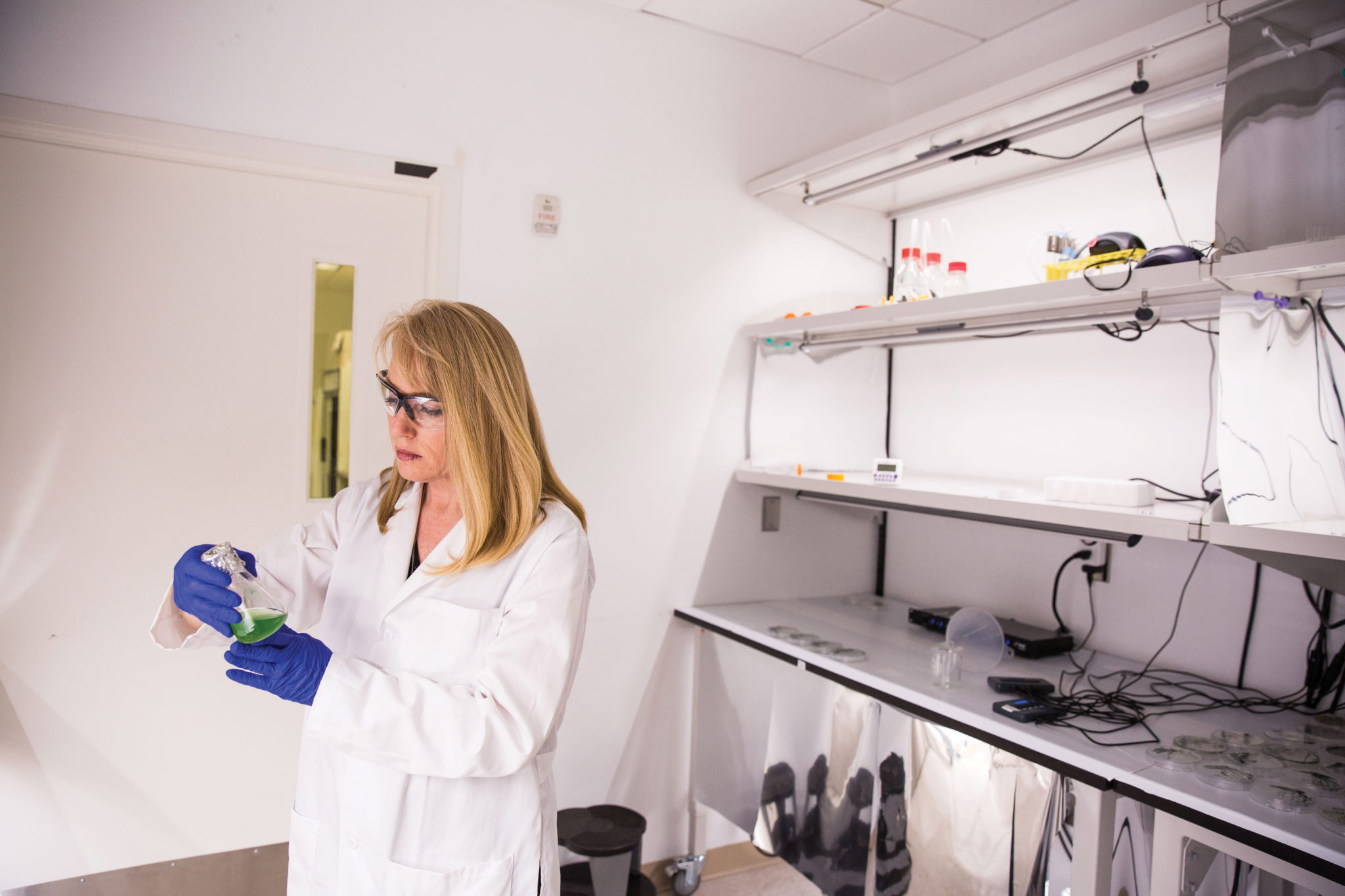 Researcher Christine Lewis in a lab