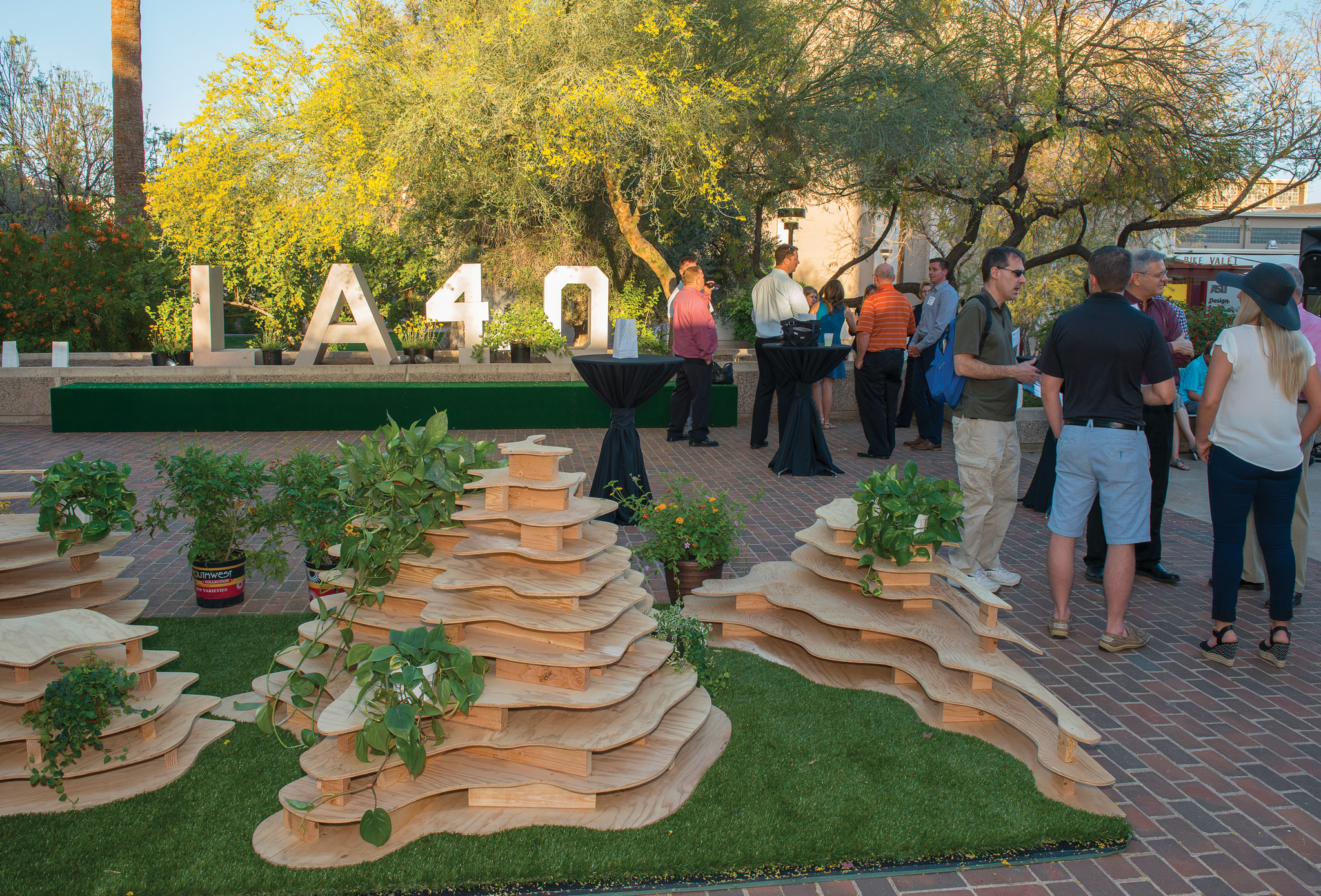 outdoor gathering celebrating 40 years of landscape architecture at ASU