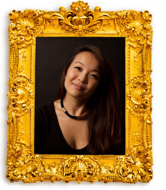 Photo of Celia Yang inside a picture frame