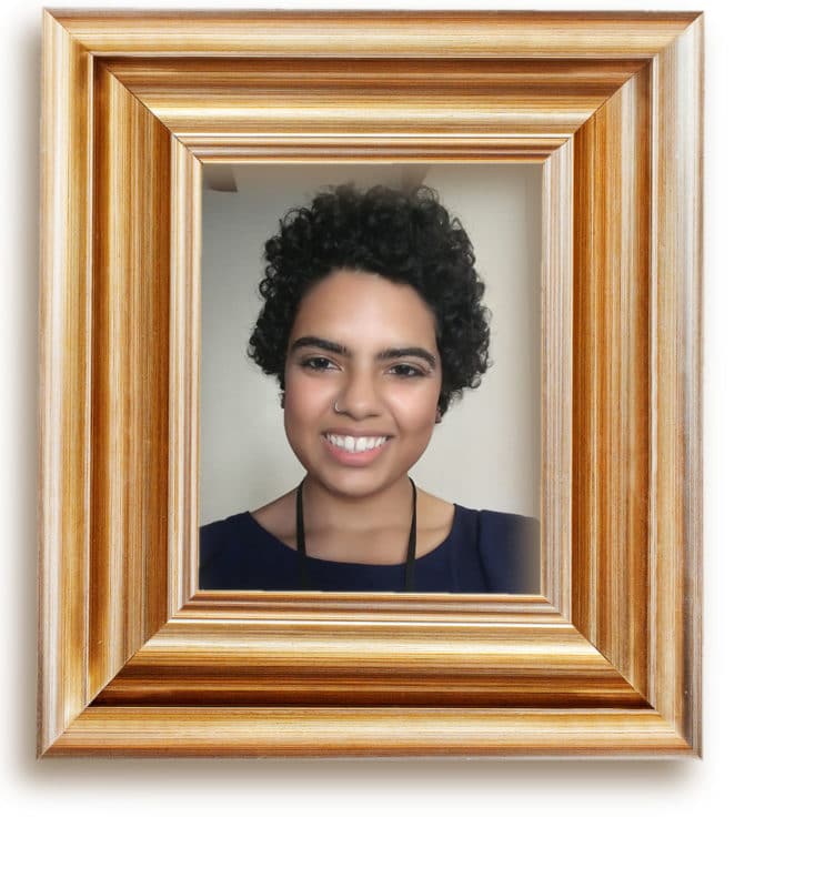 Photo of Jennifer Cernada inside a picture frame