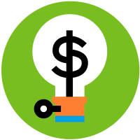 icon of light bulb and dollar sign