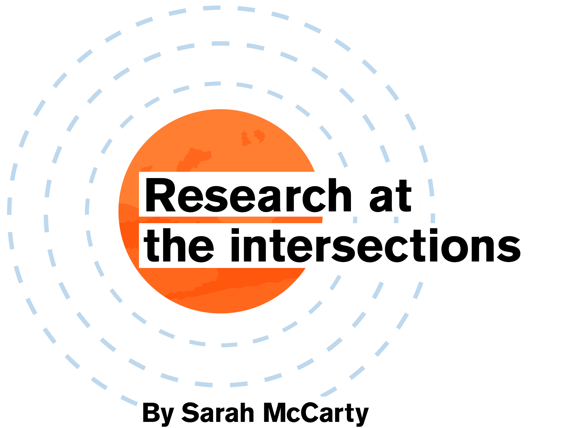 Research at the intersections - text - with illustration of Mars