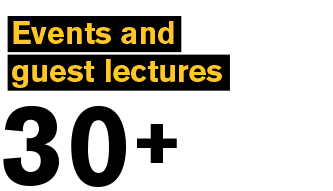 Text: Events and guest lectures 30+