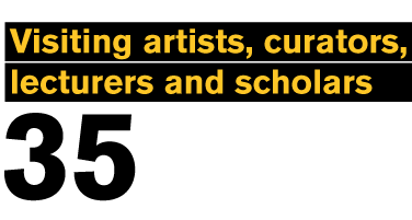 Visiting artists, curators, lectures and scholars: 35 (text)